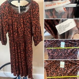 Knox Rose Leopard Print Dress - Brown